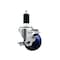 Service Caster 3'' SS Solid Poly Swivel 1-3/8'' Expanding Stem Caster with Brake SCC-SSEX20S314-SPUS-TLB-138 - alternate 1